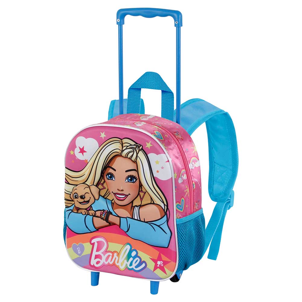 Small 3D Backpack with Wheels Barbie Rainbow Online KARACTERMANIA