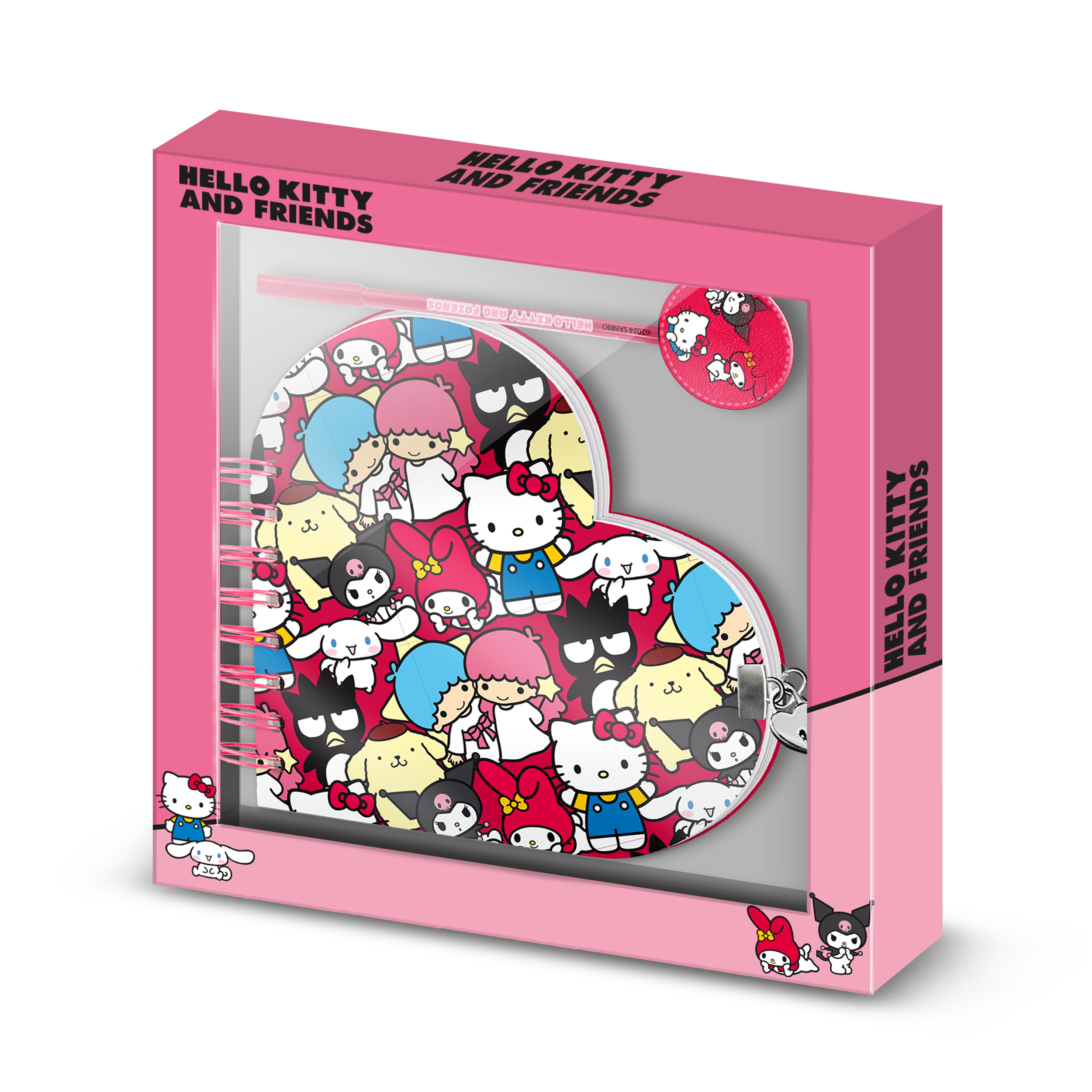 HELLO KITTY Cuad Corazón Llave+Boli