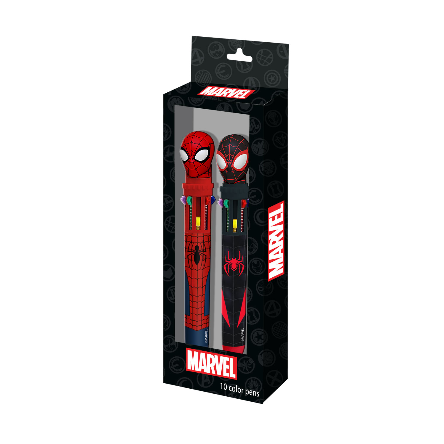 Pack 2 Bolígrafos de 10 Colores Spiderman Peter