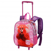 Small 3D Backpack with Wheels Turning Red Yaay