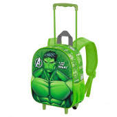 Small 3D Backpack with Wheels Hulk Rage