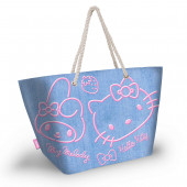 Borsa da Spiaggia Soleil Hello Kitty Denim