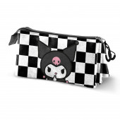 Estuche Portatodo Triple Kuromi B and W