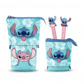 Estuche Portatodo Cute + 2 Bolígrafos de Gel Borrables Lilo y Stitch Aloha